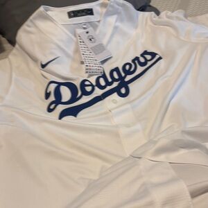 Nike Dodgers White and Blue Jersey Ohtani